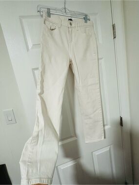 Theory Off-White Straight Leg Jeans